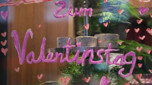 Der Valentinstag wird unterschiedlich gefeiert – wie halten es Passantinnen und Passanten in Esslingen? Foto: dpa/Sebastian Willnow