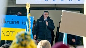 Der ukrainische Oppositionspolitiker Vitali Klitschko bei einer Demonstation in der Münchner Innenstadt. Foto: dpa