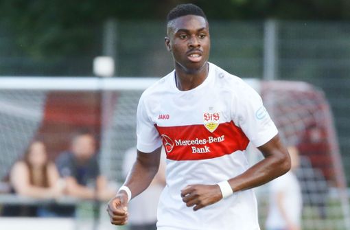 Maxime Awoudja vom VfB Stuttgart ist für die deutsche U-21-Nationalelf unterwegs. Foto: Pressefoto Baumann/Hansjürgen Britsch