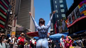 Zahlreiche Menschen haben sich nackt auf dem New Yorker Times Square präsentiert. Foto: AFP