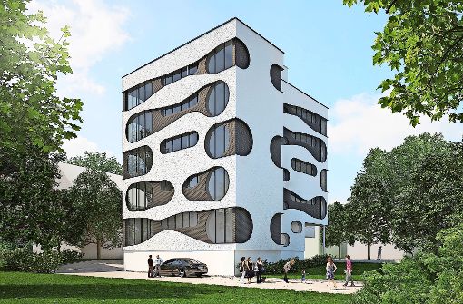 Geht es nach den Plänen von Korntal Tower, sieht das Gebäude in der Johannes-Daur-Straße 9 einmal so aus. Foto: Erdal Giritlioglu