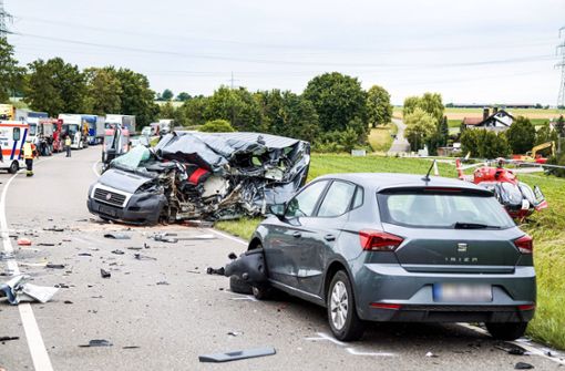 In den Unfall waren mehrere Fahrzeuge verwickelt. Foto: 7aktuell.de/Nils Reeh