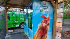 Da lacht ja das Huhn: der Automat Foto: Elke Rutschmann