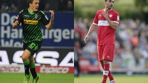 Toptransfer: Max Kruse (links) passt perfekt ins Glad­bacher Spielsystem. Bislang noch keine echte Verstärkung für den VfB Stuttgart ist Mohammed Abdellaoue. Foto: Montage/dpa/Baumann