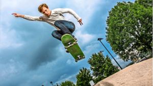 Blick zurück ins Jahr 2014: Jugendrat Julian Werner  im Skatepark Weinstadt Foto: /Frank Eppler