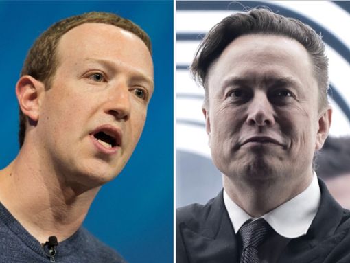Mark Zuckerberg (l.) und Elon Musk: Kommt es wirklich zum Käfigkampf der Tech-Milliardäre? Foto: [M] COMEO/Shutterstock.com / imago/Political-Moments