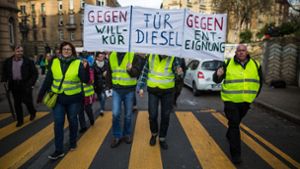 Demonstration gegen Diesel-Fahrverbote in Stuttgart Foto: dpa