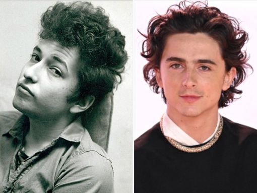 Die Ähnlichkeit zwischen Bob Dylan (l.) und Timothée Chalamet ist nicht von der Hand zu weisen. Foto: imago/ZUMA Wire / imago/ABACAPRESS