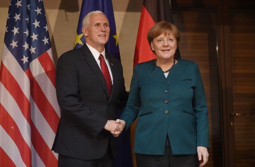 US-Vizepräsident Mike Pence und Bundeskanzlerin Angela Merkel. Foto: dpa
