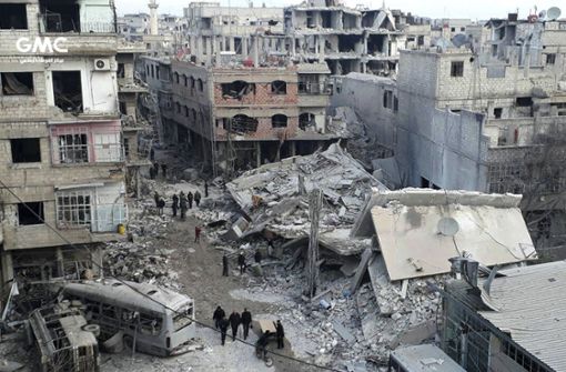 Die Angriffe auf Ost-Ghuta dauern an. Foto: Ghouta Media Center/AP