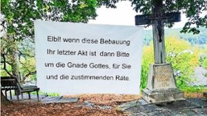 Die Stadt Wernau hat wegen dieses Transparents Anzeige erstattet. Foto: /Karin Ait Atmane
