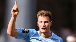 Alessandro Abruscia: Sein Traumtor bedeutet für die Kickers den 1:0-Sieg gegen Preußen Münster. Foto: Baumann
