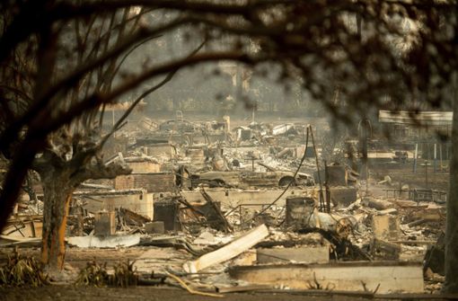 Blick auf die bei dem Brand fast völlig zerstörte Ortschaft Paradise in Kalifornien. Foto: dpa/Noah Berger