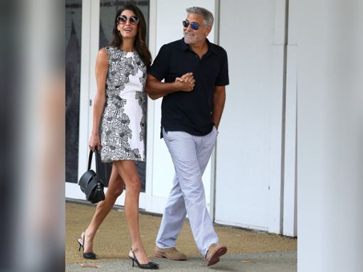 Amal und George Clooney sind nach Venedig gereist. Foto: imago images/ABACAPRESS