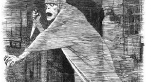 Jack the Ripper, das Phantom von Whitechappel: zeitgenössische Karikatur mit dem Titel „The Nemesis of Neglect“ aus der satirischen Zeitschrift „Punch“ aus dem Jahr 1888. Foto: Wikipedia commons/John Tenniel – Punch, or The London Charivai