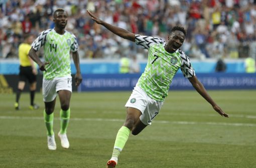 Ahemd Musa war der „Man of the Match“ im Spiel Nigeria gegen Island. Foto: AP