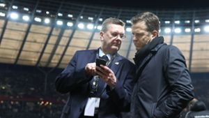 DFB-Präsident Reinhard Grindel (links) und Nationalmannschafts-Manager Oliver Bierhoff Foto: Gettyabo
