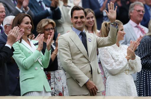 Prinzessin Kate und Roger Federer in der Royal Box Foto: AFP/ADRIAN DENNIS