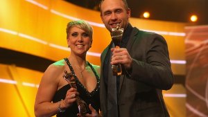 Christina Obergföll und Robert Harting sind die Sportler des Jahres. Foto: Bongarts