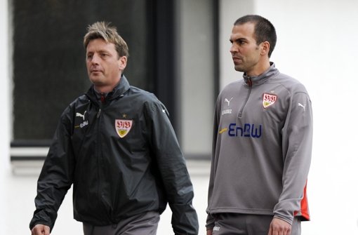 Rainer Widmayer (links) ist jetzt bei Hertha BSC Berlin als Interimstrainer im Amt. Foto: dpa