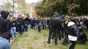 Die Polizei zeigte Präsenz bei den Kundgebungen in Stuttgart. Foto: Fotoagentur-Stuttg/Andreas Rosar