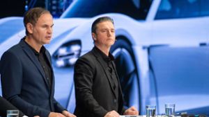 Stilprägende Manager: Volkswagen-Chef Oliver Blume (links) und  Porsche-Vize Lutz Meschke. Foto: dpa/Marijan Murat