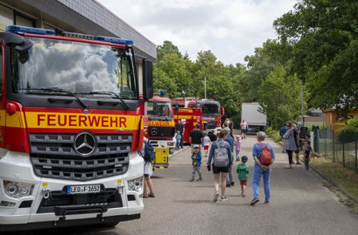 Anfang Juli hat die Feuerwehr Leonberg noch unbeschwert das 150-jährige Bestehen der Abteilung Warmbronn gefeiert. Foto: Jürgen Bach/ 