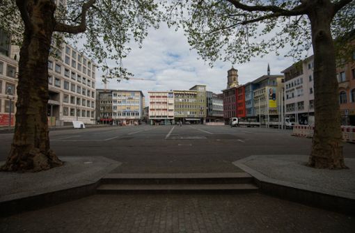 Der Stuttgarter Marktplatz soll einen neuen, helleren Belag und unter anderem auch ein Wasserfontänenfeld bekommen. Foto: Lichtgut/Leif Piechowski
