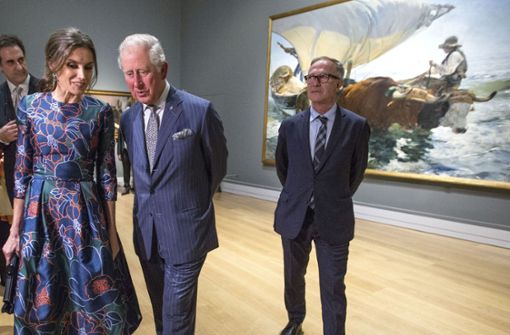 Prinz Charles und Königin Letizia besuchten die Eröffnung der Sorolla-Ausstellung in der National Gallery in London. Foto:  