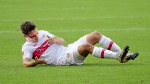 Philipp Klement macht für den VfB nach seiner Einwechslung ein gutes Spiel – muss aber einen Cut am rechten Auge hinnehmen. Foto: Baumann