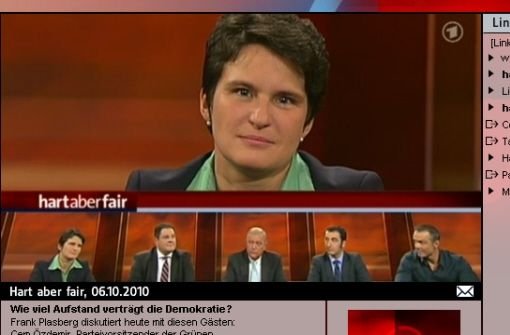 Tanja Gönner in der ARD-Sendung Hart aber Fair Foto: Screenshot