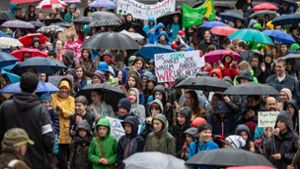 Auf dem  Marktplatz vor dem Stuttgarter Rathaus demonstrieren erneut Schüler für mehr Klimaschutz. Foto: Lichtgut/Julian Rettig
