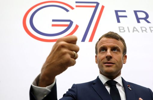 Kraftvolle Geste, wenig Wirkung: Frankreichs Präsident Emmanuel Macron ist der Gastgeber des G7-Treffens in Biarritz. Foto: AP