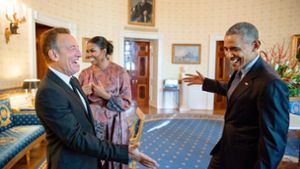 2016 im Weißen Haus: Bruce Springsteen mit Michelle und Barrack Obama Foto: imago/Zuma Press