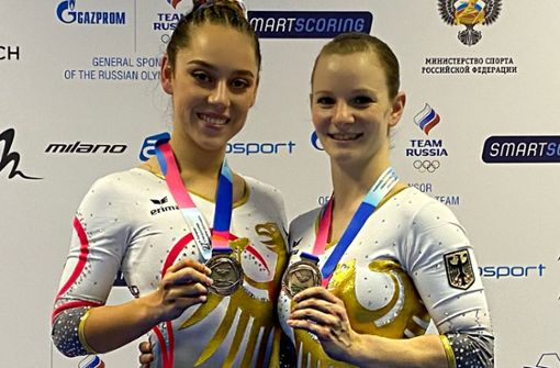Trotz widriger Voraussetzungen haben es  Leonie Adam (rechts) und Aileen Rösler bei den  Europameisterschaften in Russland  aufs Podest geschafft. Foto: privat/z