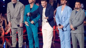 Joey Fatone, Lance Bass, Justin Timberlake, J.C. Chasez, and Chris Kirkpatrick (v.l.n.r.) von *NSYNC bei den diesjährigen MTV Video Music Awards. Foto: imago/UPI Photo