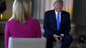 Donald Trump bei einer Fragestunde des TV-Senders Fox News. Foto: AP/Evan Vucci