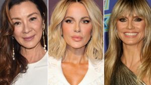 Michelle Yeoh, Kate Beckinsale und Heidi Klum tragen Frisuren, die optisch verjüngend wirken. Foto: Tinseltown/Shutterstock / DFree/Shutterstock / Kathy Hutchins/Shutterstock