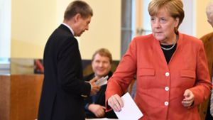 Angela Merkel geht wählen. Bei der Bundestagswahl ist die CDU am Ende stärkste Kraft. Foto: dpa