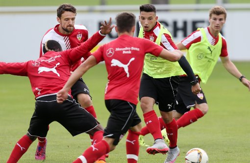 Beim VfB Stuttgart geht es im Training am Mittwoch schon wieder gut zur Sache.  Foto: Pressefoto Baumann