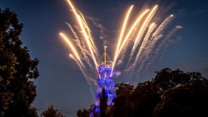 Der Höhepunkt des Lichterfests: das Brillantfeuerwerk am Turm. Foto: Lichtgut/Julian Rettig