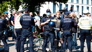 Nach dem brutalen Überfall abseits der Corona-Demo  am Samstag ermittelt die Polizei. Foto: 7aktuell.de/Marc Gruber