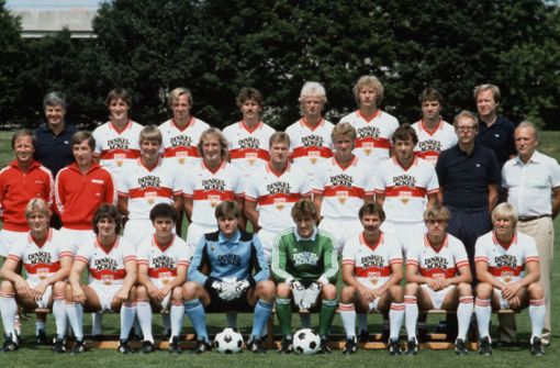Traditionell enge Bande zwischen Dinkelacker und dem VfB – in der Meistersaison 1983/84 sogar als Trikotsponsor. Foto: Baumann