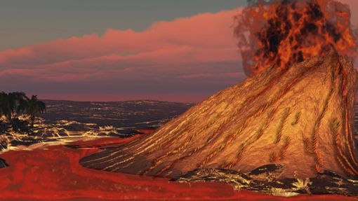 Und die Erde war wüst und leer, und Finsternis lag auf der Tiefe, heißt es in der Bibel (Buch Genesis, 1,2): So wie heute die aktive Vulkanlandschaft auf Hawaii könnte es im Hadaikum, dem ersten Äon der Erdgeschichte, ausgesehen haben. Foto: Imago/Stock Trek Images