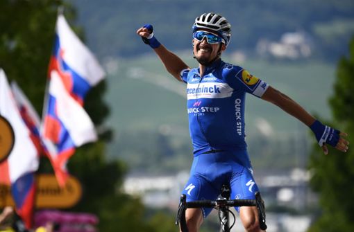 Julian Alaphilippe hat die dritte Etappe der Tour de France gewonnen. Foto: AFP
