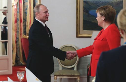 Wladimir Putin und Angela Merkel trafen sich zu einem Arbeitsfrühstück. Foto: SPUTNIK