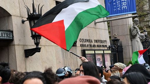 Palästinensische Unterstützer protestierten am vergangenen Donnerstag in der Nähe der Columbia University. Foto: Andrea Renault/ZUMA Press Wire/dpa