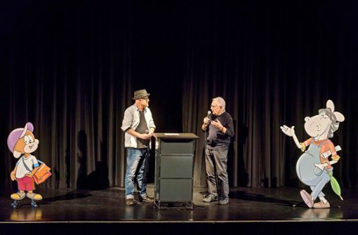 Heiko Volz (links) spricht das Äffle, Volker Lang  das Pferdle. Foto: factum/Weise