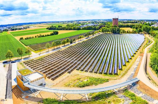 Die Solarthermieanlage zwischen Ludwigsburg und Kornwestheim ist die größte in ganz Deutschland. Foto:  