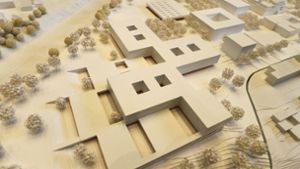 Der Plan des Kölner Architektenbüro mvm+starke zum Schulneubau der Oscar-Paret-Schule im Freiberger Zentrum. Foto: factum/Granville